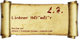 Linkner Hümér névjegykártya